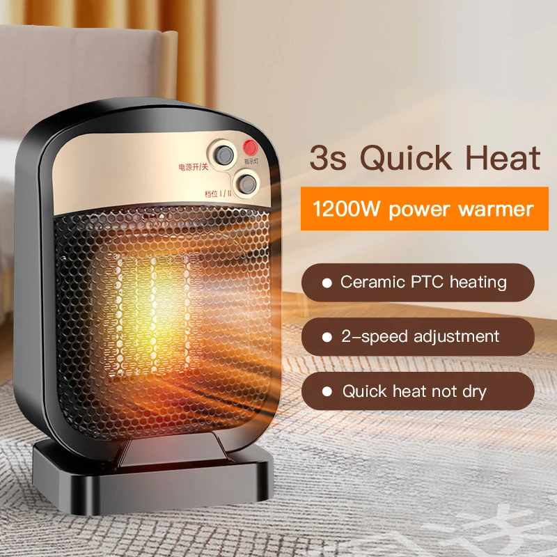 

Electric Heater Winter PTC Ceramic Heater Household Room Heating 1200W Portable Desktop Fan Heater Warm Air Blower Warmer