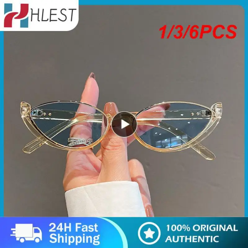 

1/3/6PCS New Small Cat Eye Sunglasses Women Men Trendy Vintage Shades Eyewear Fashion Driving Cycling Sunglasses Half-frame Sun