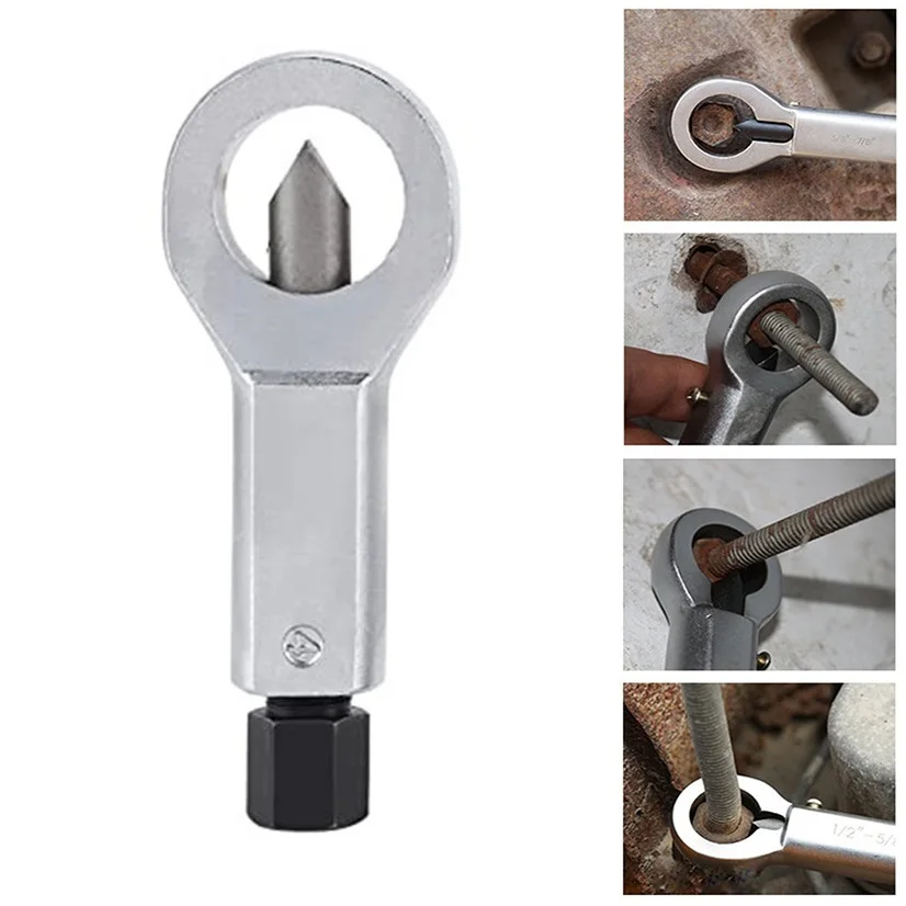 

9-12mm Damaged Rusty Nut Splitter Spanner Cracker Separator Bolt Nut Extractor Remove Cutter Tool Manual Pressure Tools