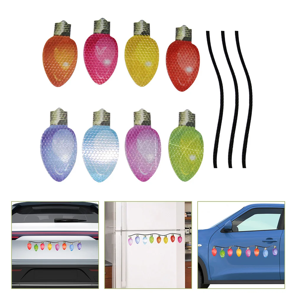 

Magnets Car Christmas Reflective Magnet Sticker Bulb Garage Refrigerator Goth Accessories Decal Lights Light Decorations