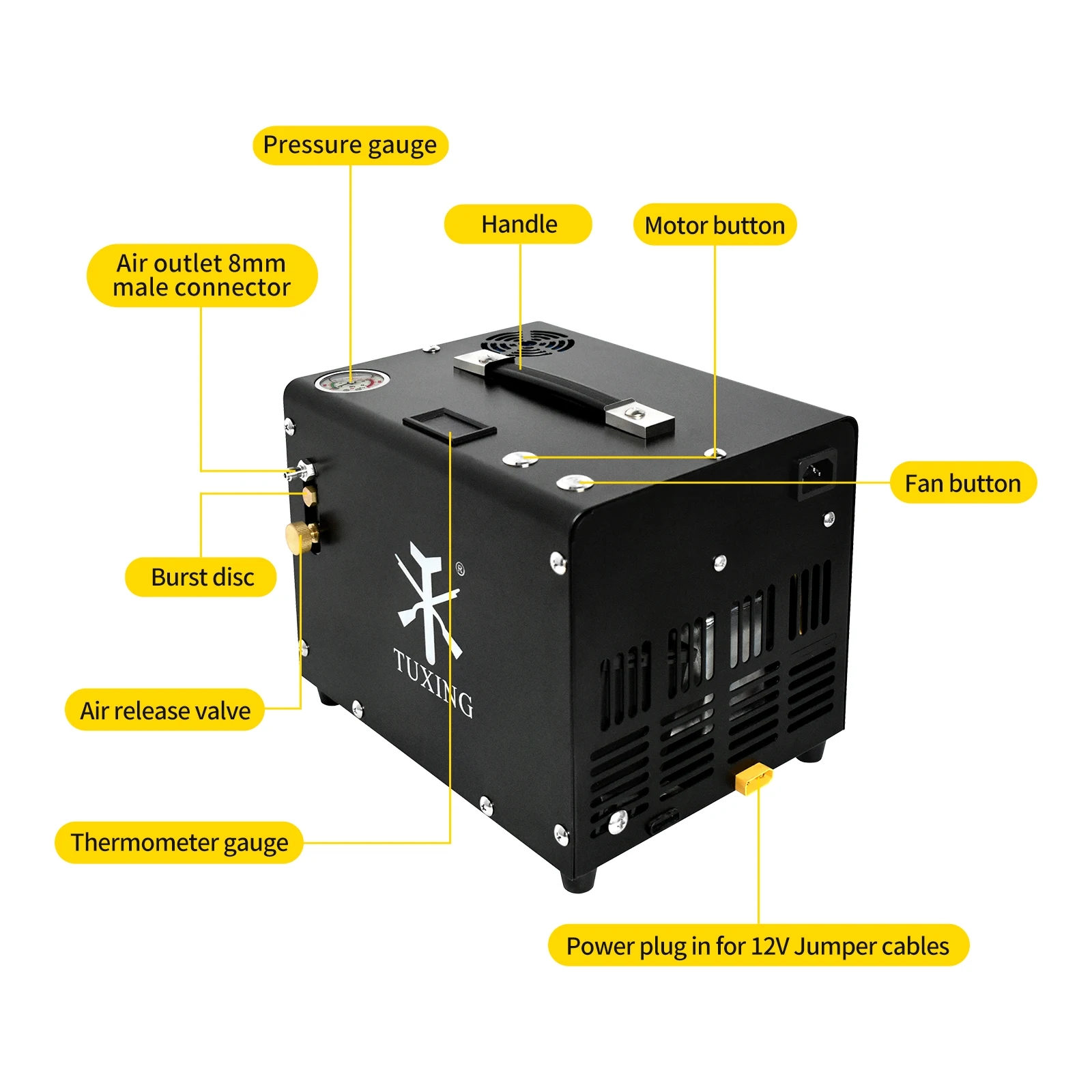 TUXING TXET062 Воздушный компрессор PCP 300 бар Компрессор высокого давления 4500 фунтов на