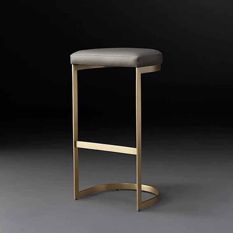 Nordic Luxury Bar Stools Designer Portable Single Relax Accent Dining Room Chairs High Sedia Velluto Salon Furnitures BY012