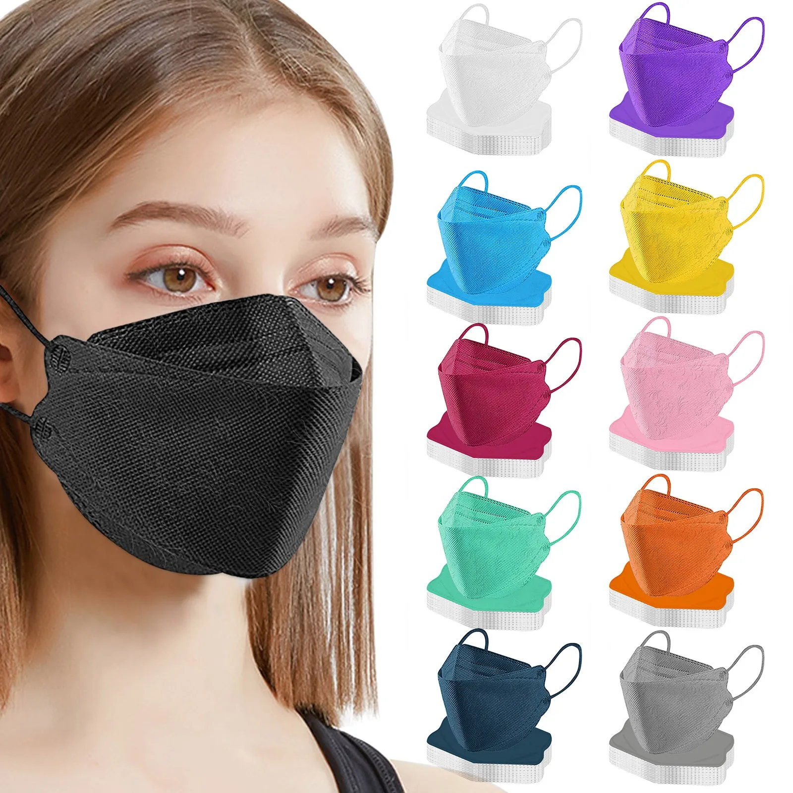 

10pc Adult Outdoor Fish Non Woven Face Mask 4-ply Facemasks Mouth Masque Mascarillas Desechables Jetables Halloween Cosplay