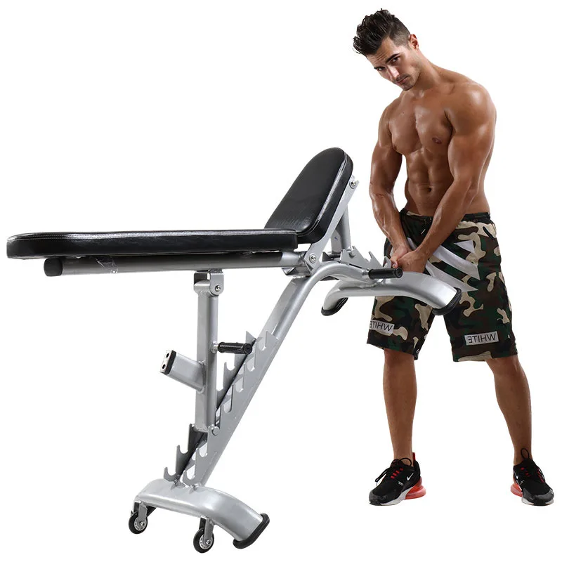 

Italy 0 Taxes Commercial Sit Up Domestic Abdominal Muscle Board Multi-functional Folding Fitness Dumbbell Stool