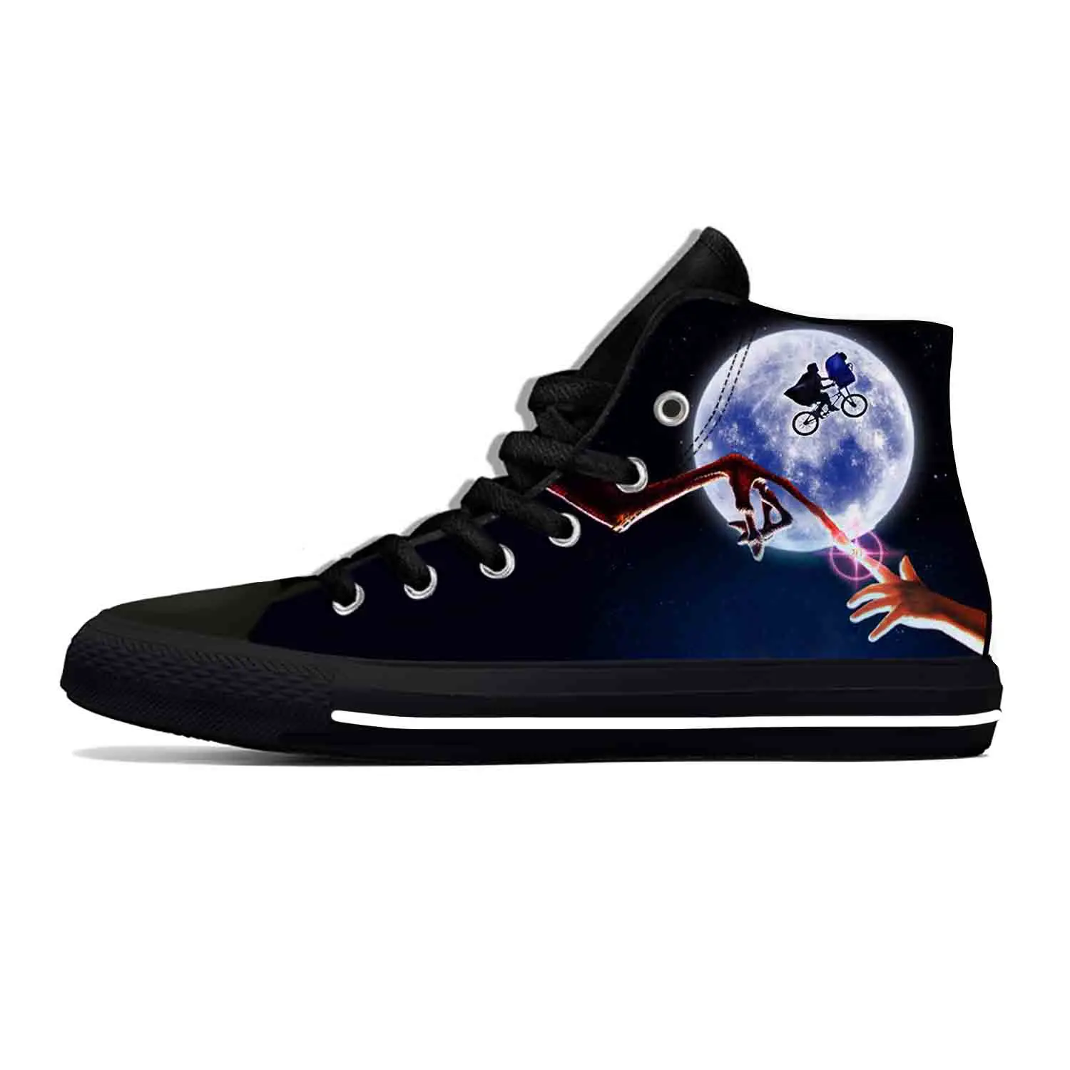 Hot ET Extra Terrestrial Alien Anime Cartoon Manga Casual Shoes Lightweight Board Breathable Men Women High Top Sneakers