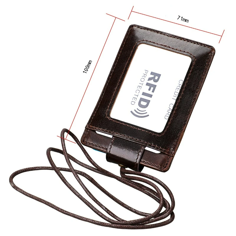 New Style Label Holder with Rope Leather Work Card Holder Multifunctional Work Number Badge Badge NFC Card Holder
