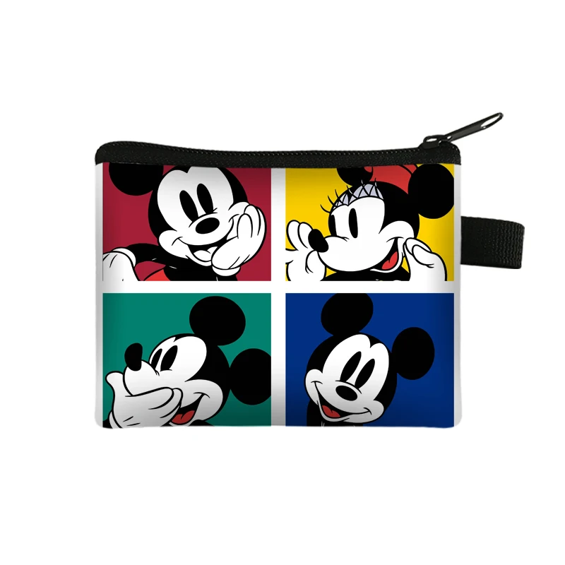 Disney Coin Purse Mickey Anime Kids Wallet Mini Card Holder Printing Coin Storage Bag Key Case Kawaii Coin Bag cartera Pochette