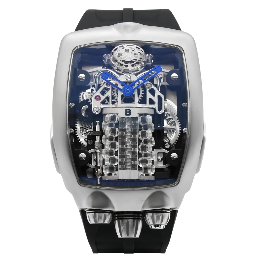 

High Grade Silicone Band Stainless Steel OEM Skeleton Back Automatic Mechanical Fancy Watch