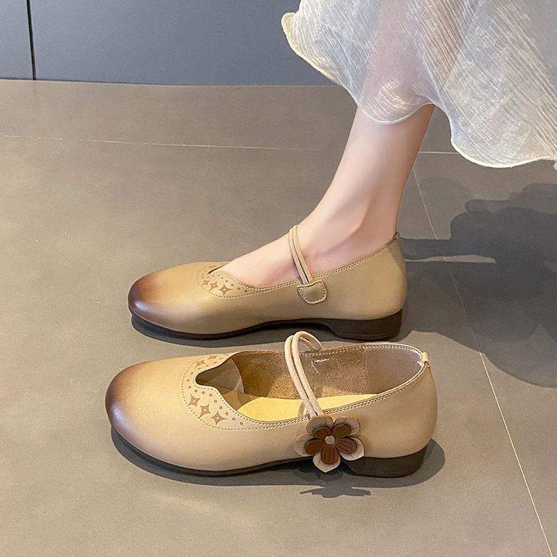 

Shoes Woman 2023 Soft Casual Female Sneakers Round Toe Shallow Mouth Flats New Moccasin Comfortable Summer Grandma Dress Mary Ja