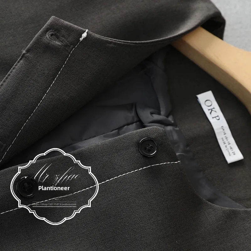 L0906-05 Полосатый шелковый шарф с круглым вырезом без рукавов свободного покроя