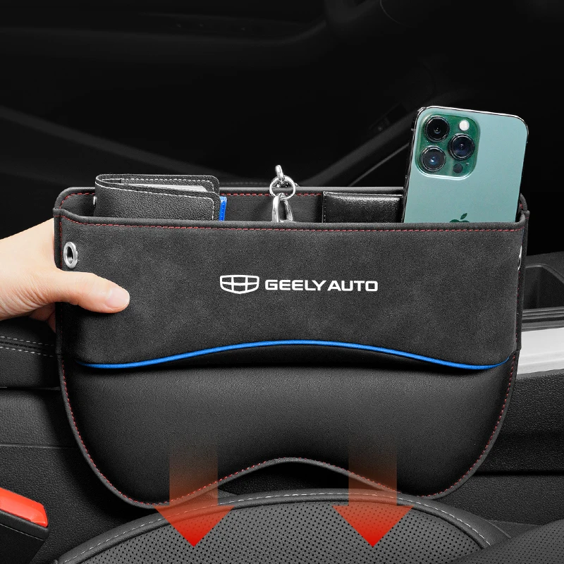 

Universal Car Seat Storage Box For Geely auto Car Seat Gap Organizer Seat Side Bag Reserved Charging Cable Hole car accessories