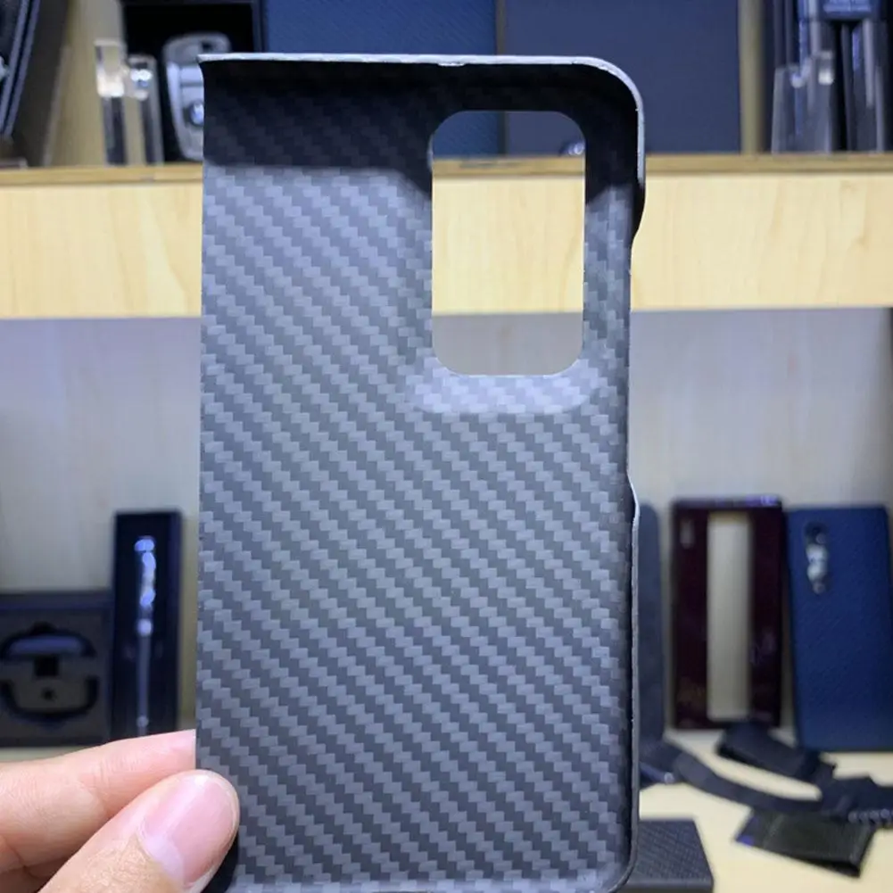 

Original Luxury Real Carbon Fibre Phone For Find N Ultra Thin Shockproof Folding Back Cover D9e1