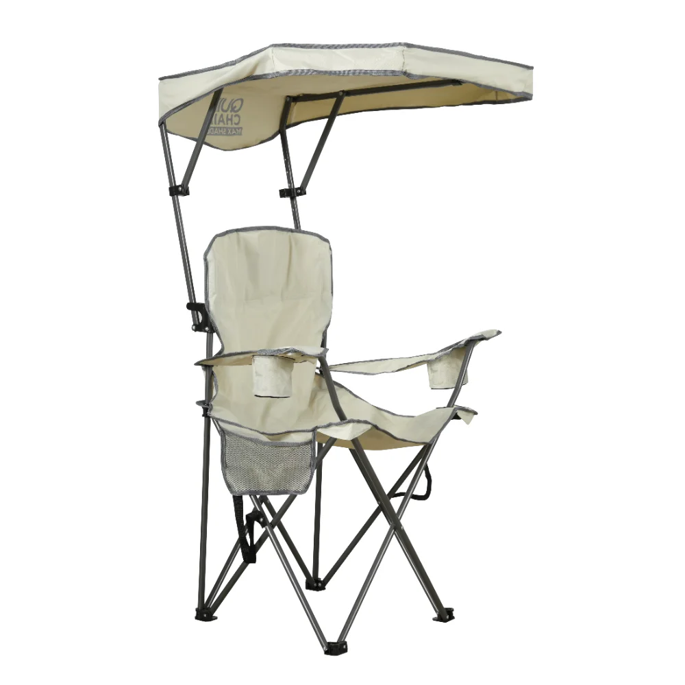 

Quik Chair Max Shade Adjustable Folding Camp Chair - Khaki/Gray
