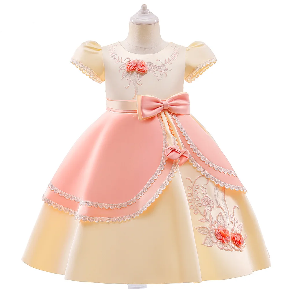 

Summer New Children'S Beauty Pageant Dress Wrought Cloth Bow Princess Dress Girl Prom Dress Piano Performance Dress