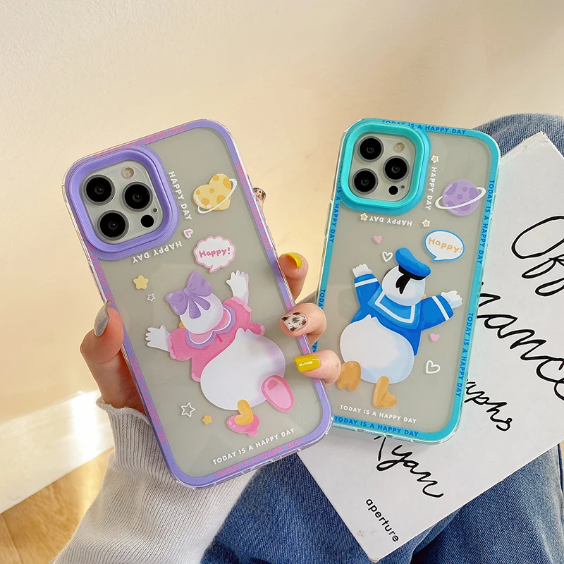 

Disney Donald Duck Daisy Phone Case For iPhone 13 12 11 Pro Max X XR XS Max 7 8 Plus SE Silicone TPU Funda Capa