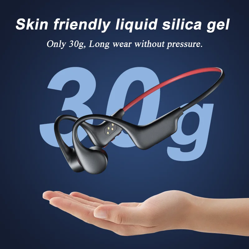 Bone Conduction Headphones Earphone MP3 Wireless Bluetooth 5.3 Headset Swim Sports IPX8 Waterproof with Mic Ear-hook Hifi Stereo