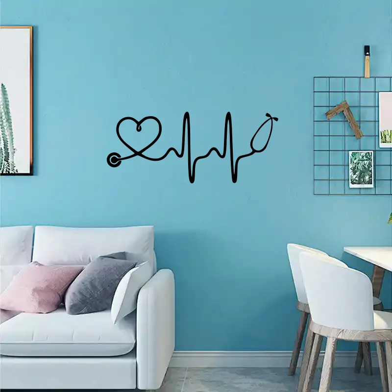 Наклейка на стену медсестра стетоскоп сердцебиение виниловая наклейка