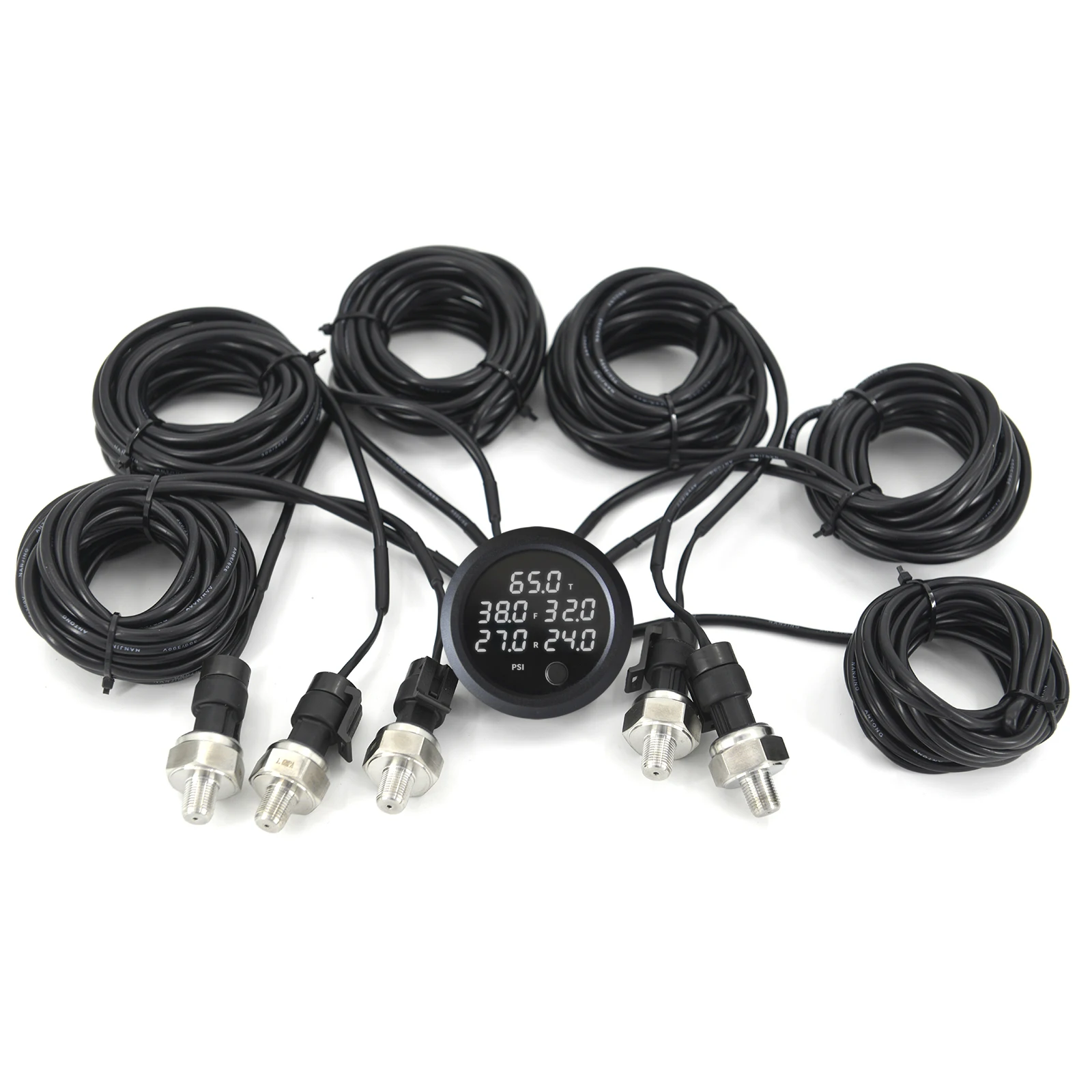 

Универсальный манометр воздуха с цифровым дисплеем 5 в 1, для пневматической подвески с 5 датчиками 1/8 NPT, красный/синий/белый