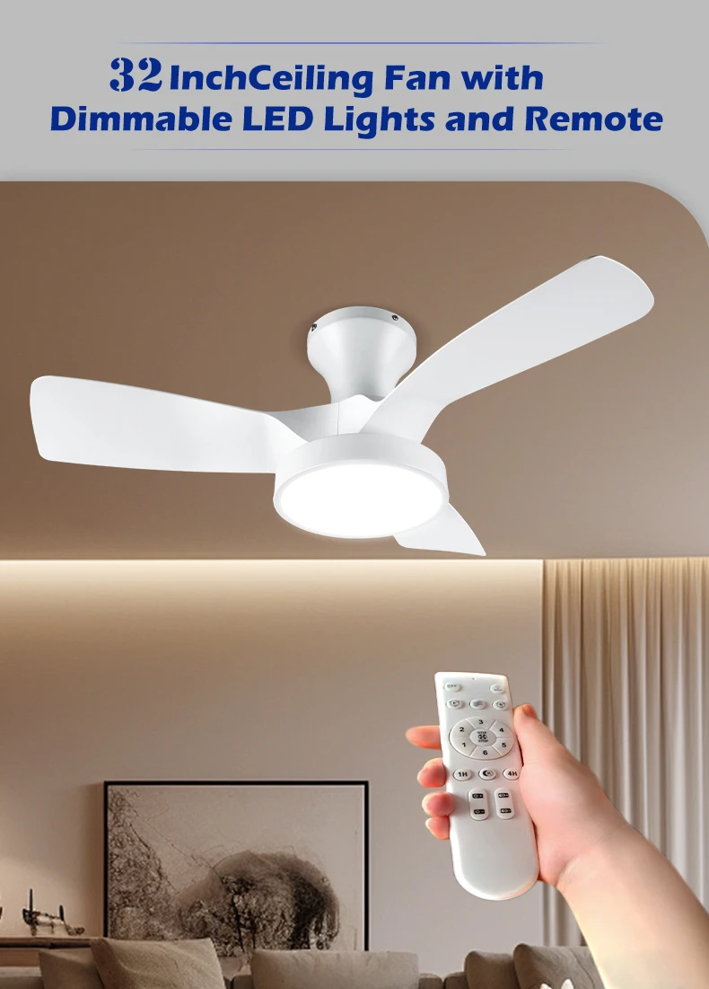 Вентилятор Потолочный с пультом дистанционного управления 12 В 32 дюйма