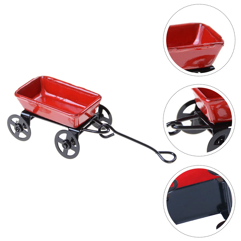 

Cart Mini Model Miniature Toys Accessories House Iron Trolley Baby Strollers