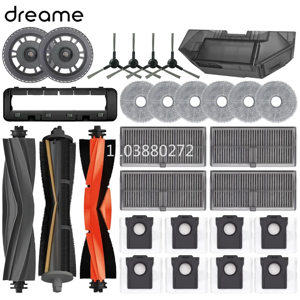 Фото Dreame L10s Pro Ultra Heat / Dreame Bot X30 Ultra / X30 Pro / S10 Pro Ultra Детали Ролик Боковая щетка Фильтр Швабра Мешок для пыли Коробка №1