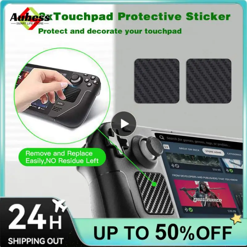 

Carbon Fiber Texture Touchpad Protection Stickers Pvc Host Protection Kit High Quality Scratch-resistant For Steam Deck Black