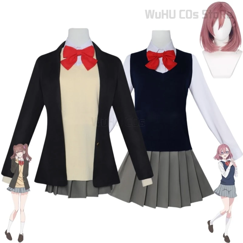 Аниме 2 5 Dimensional Seduction Nigoriri Ririsa Lilyel Косплей Костюм Mikari Tachibana Парик JK Школьная форма