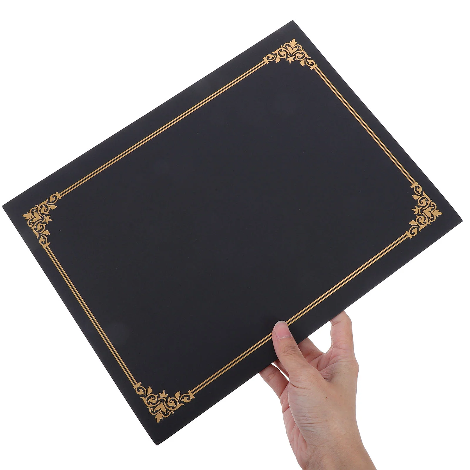 10 шт. папка с сертификатом обложка для диплома сусальное золото черные рамки