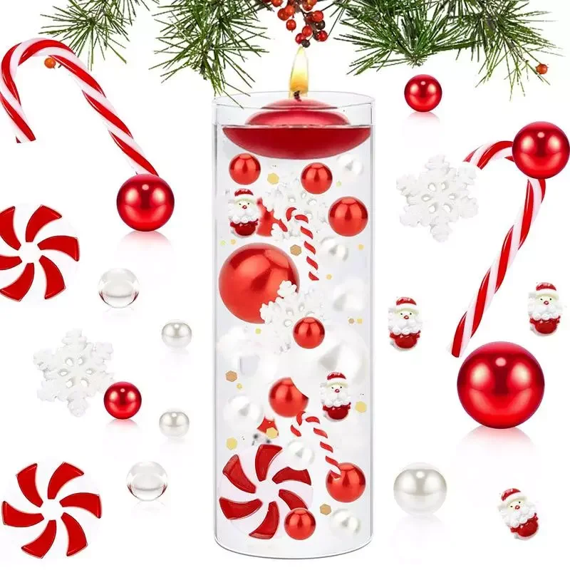 

NEW IN Christmas Floating Candles Fillers Vases Candyland Pearls Water Beads Christmas Vase Filling Decoration Set For Vase Home
