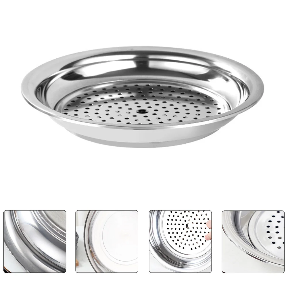 

Plates Plate Dish Servingpasta Dessert Round Appetizer Trays Dumpling Salad Metal Draining Layer Dipfruit Double Steamer Chip