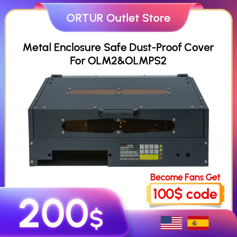 

Ortur Metal Enclosure Safety Dust-Proof Fire Water Eye Protective Visible Cover Box Case For OLM2&OLM2PS2 Laser Engraver Cutter