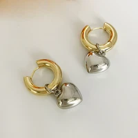 carlidana golden copper love heart hoop earrings for women romantic wedding minimalist earring hoop geometric summer earring