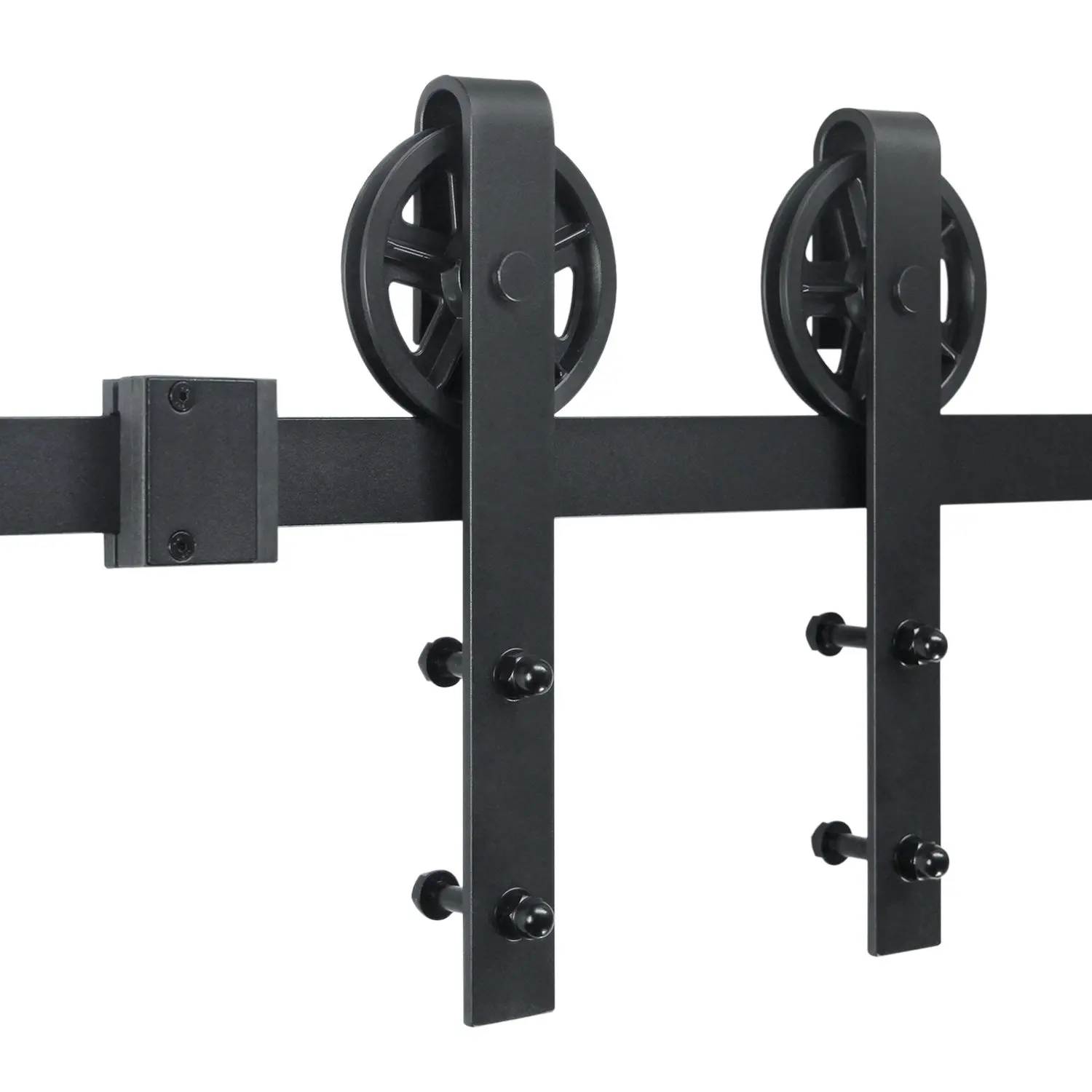 

Heavy Duty Big Spoked Wheel Sliding Barn Door Hardware Kit
