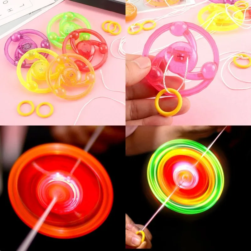 

5PCS Glowing Pull Line Flywheel Classic toys Treat Child Birthday Invite Gift Xmas Present Giveaways Gift Kids Goodie Bag Filler