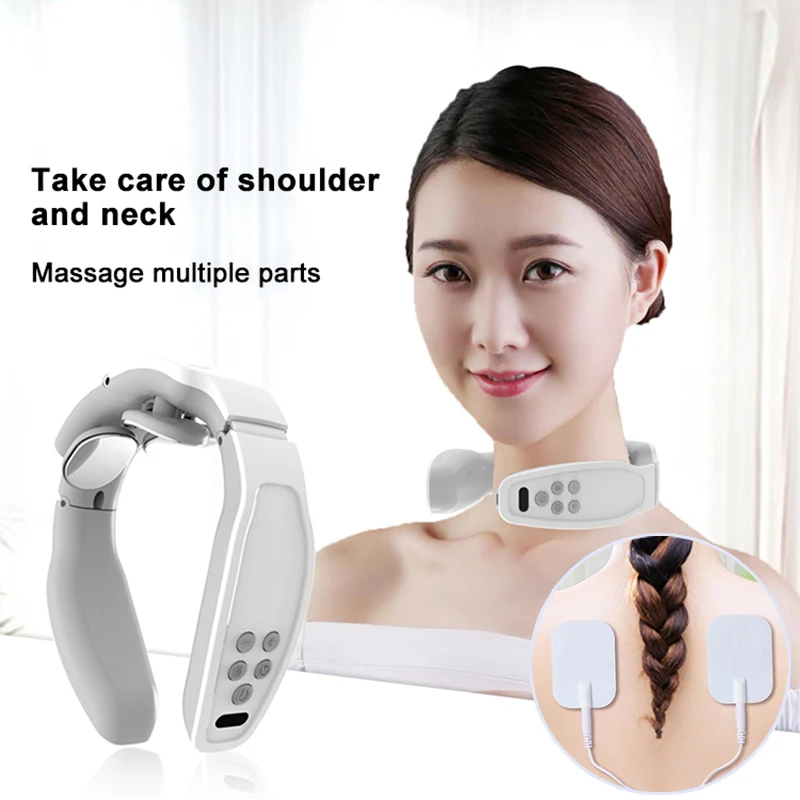 

Электрическая U-образная подушка и массажер для шеи с подогревом и вибрацией, полезный инструмент для лечения шейного позвоночника