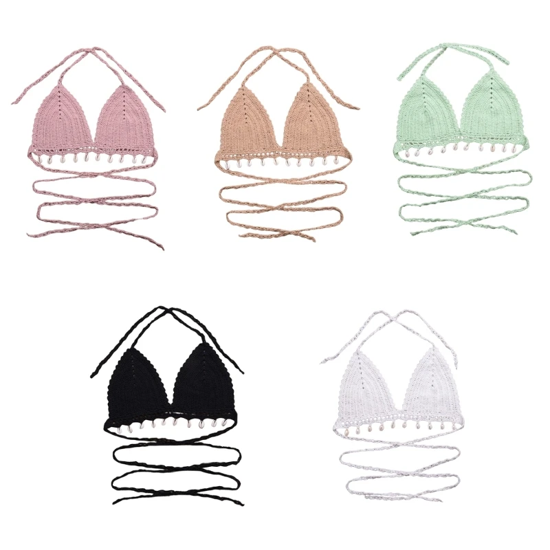 

Women Summer Short Vest Sexy Plain Halter Vest Strap Crop Top Bikini Tank-Tops