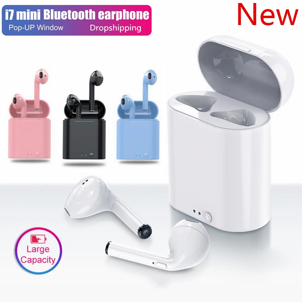 

2023 New i7s TWS Wireless Bluetooth Headsets Mini stereo noise-cancelling earplugs Sport Music earbuds For Smartphone PK Y50 Y30