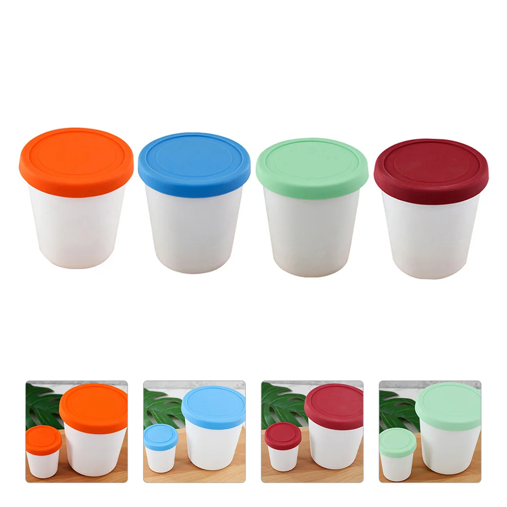 

Ice Cream Freezer Storage Cup Containers Container Cups Dessert Withbowl Jars Parfait Lids Homemade Lid Organizermousse Pint