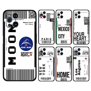 travel ticket label barcode for oppo find x3 x2 k9 f19 r17 pro neo lite k5 k3 silicone soft black phone capa coque fundas free global shipping