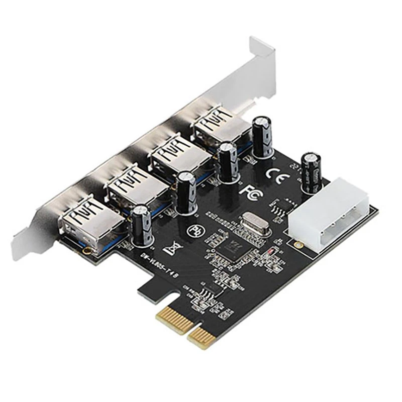 

PCI-E to USB 3.0 Expansion Card 4-Port USB 3.0 5Gbps Port Hub for Desktop Motherboards That Support PCI E Interface,1Pcs