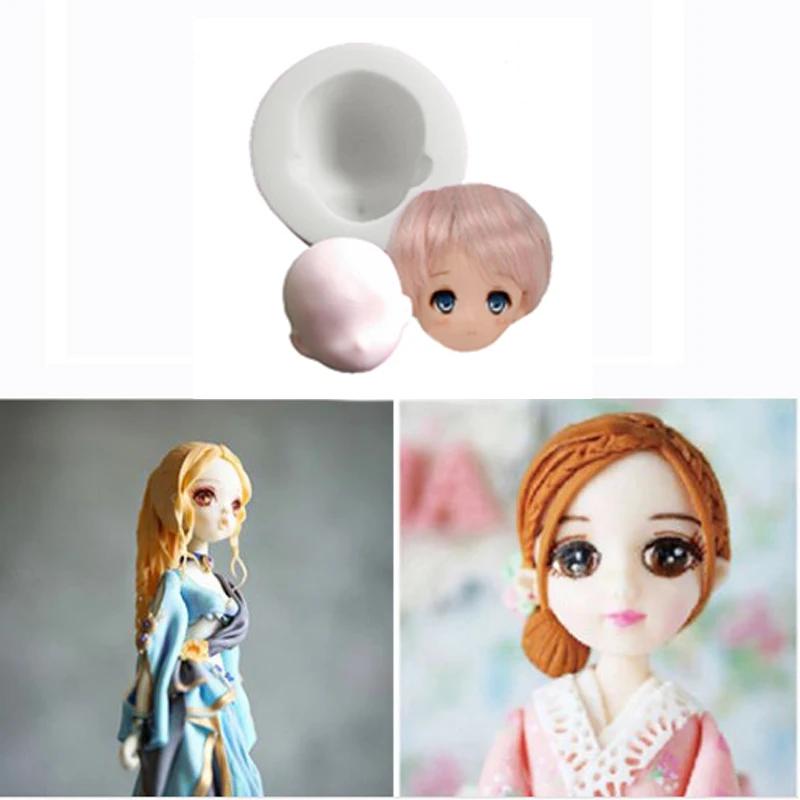 

3D девушка принцесса лицо леди голова торт форма кукла голова Торт Шоколад Сделай Сам Декор силиконовая милая кукла лицо помадка