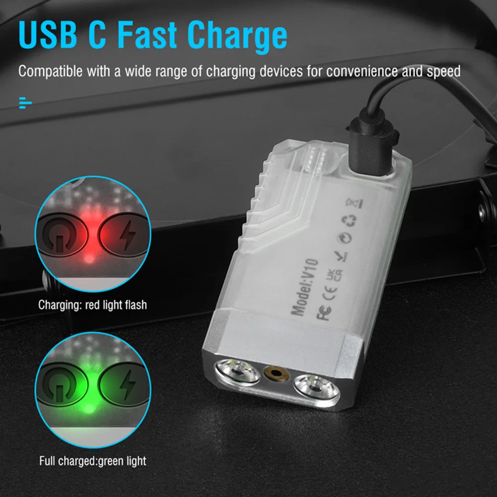 

1000LM LED Portable Mini Torch TYPE-C Rechargeable Beep IPX4 Waterproof 80DB Buzzer Alarm Flashing for Camping Hiking Emergency