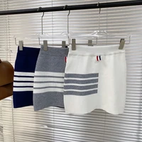 tb commuter waffle skirt spring and autumn four bars striped tide brand wool skirt suit skirt