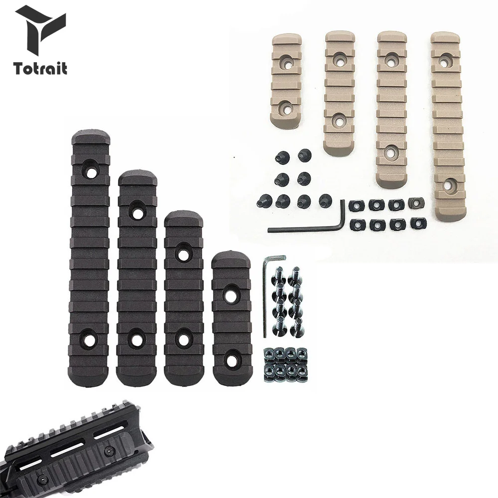 

New TOtrait High Quality4PCS /SET Rail Scope Mount Rifle Airsoft Flashlight Rail Nylon MOE Guide Rail MLOK20MM
