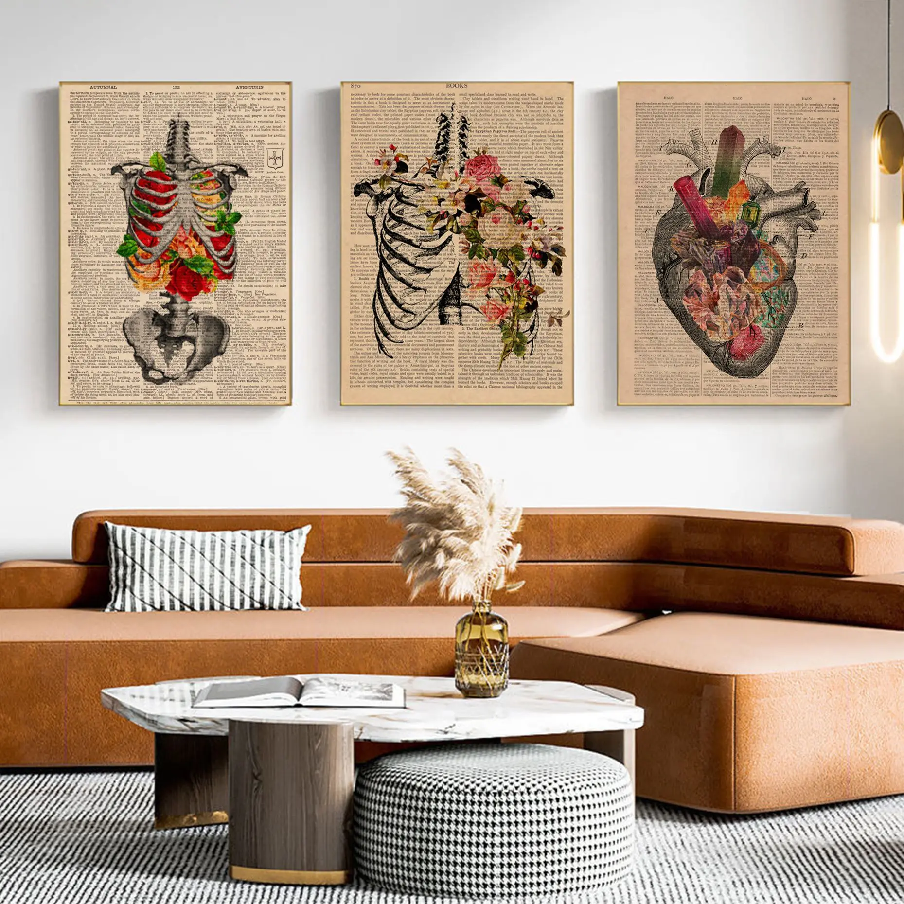 

Human Anatomy Organ in Art Newspaper Retro Kraft Paper Poster Kraft Paper Vintage Poster Wall Art Painting Study Room Decor