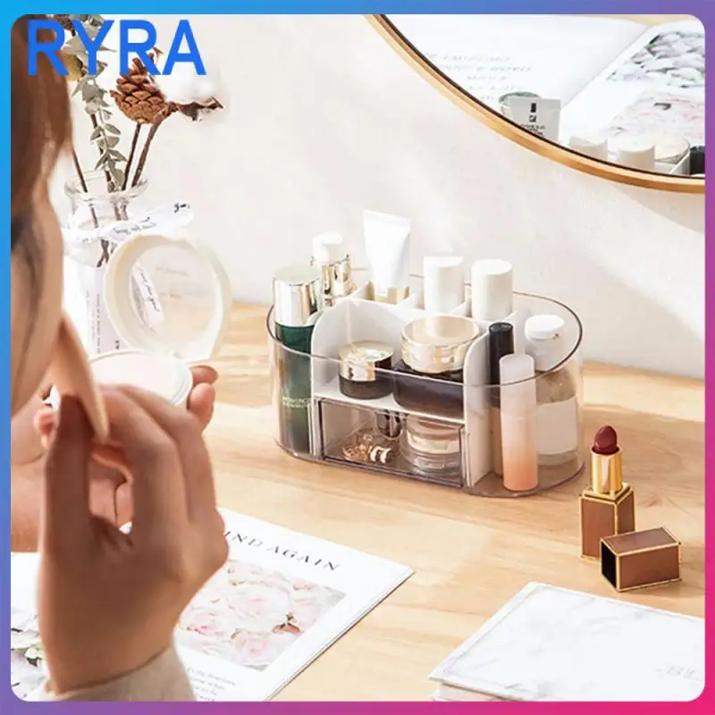 

Convenient Skincare Organizing Box Fashionable Multiple Functions Storage Basket High Value Pet Material Cosmetics Storage Box