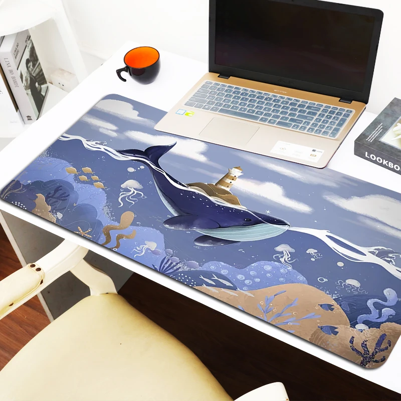 

Computer Desks Sea Whales Mouse Mats Gaming Pad Pc Cabinet Games Mousepad Gamer Desk Accessories Keyboard Mat Office Anime Xxl
