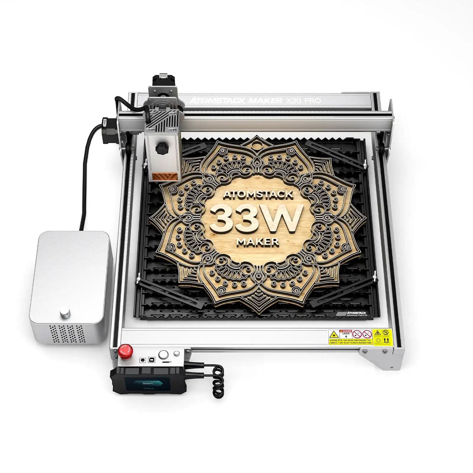 Atomstack X30 Pro 160W 6-core Laser Engraving Cutting Machine Diode 33W Output Power Engraver CNC Router + Air Assist Compressor