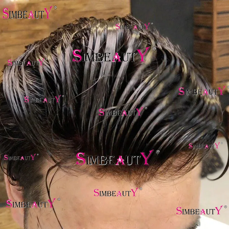 Натуральный парик для мужчин суперпрочный черный коричневый светлый из