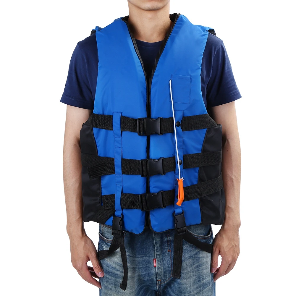 

Polyester Adult Life Jacket Universal Swimming Drifting Ski Vest(Blue XL)